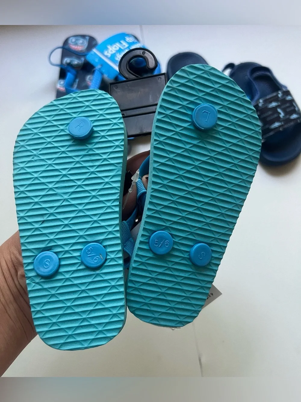 Blue Flip Flops and Slides - Pack